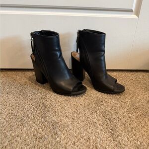 Target Black Heeled Peep-Toe Boots